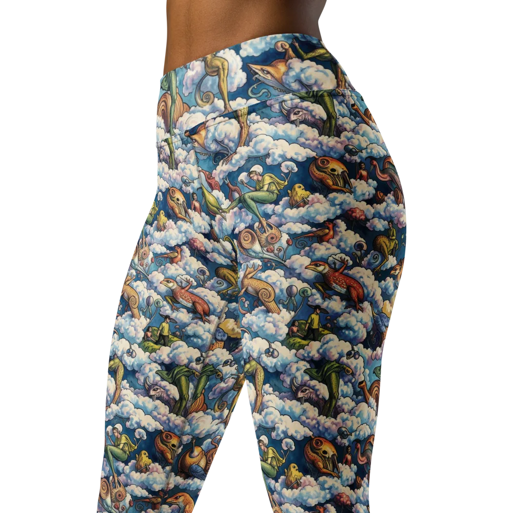 Cloud Menagerie on Yoga Leggings — Left Front