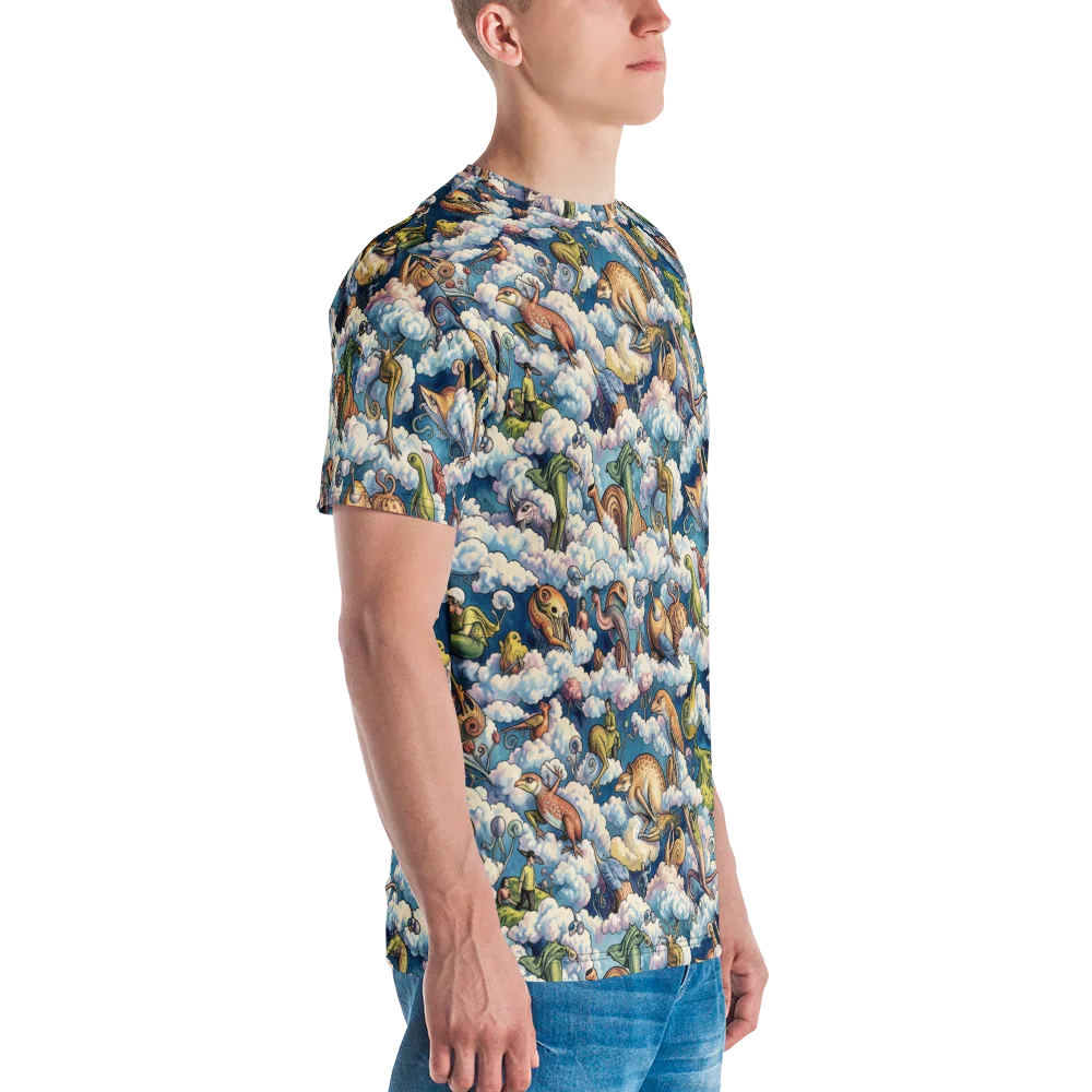 Cloud Menagerie on Men's Crew Neck T-Shirt — Right