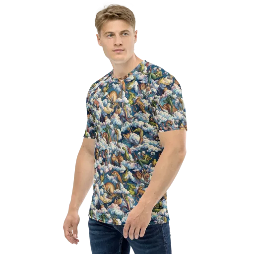 Cloud Menagerie on a Men's Crew Neck T-Shirt