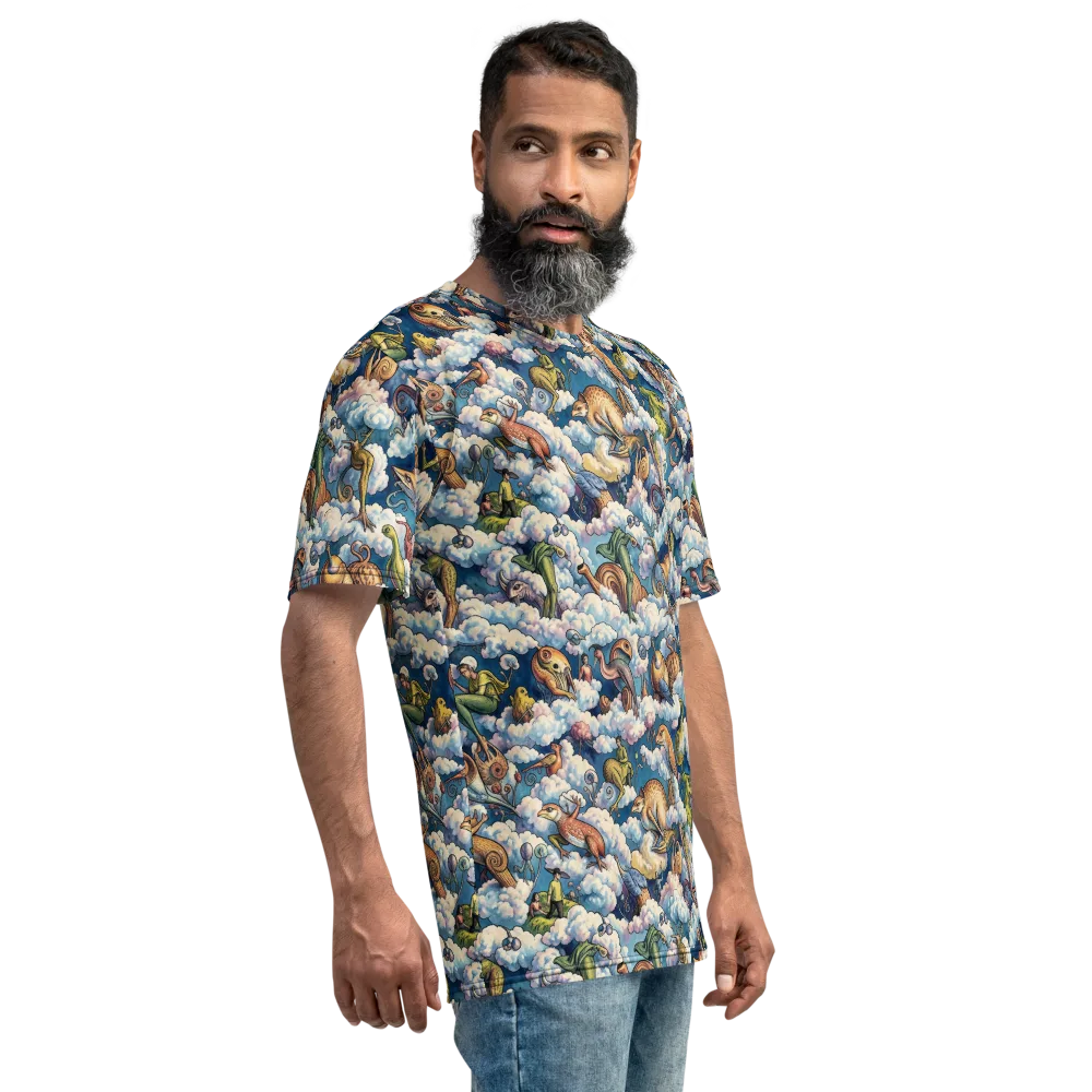 Cloud Menagerie on Men's Crew Neck T-Shirt — Right