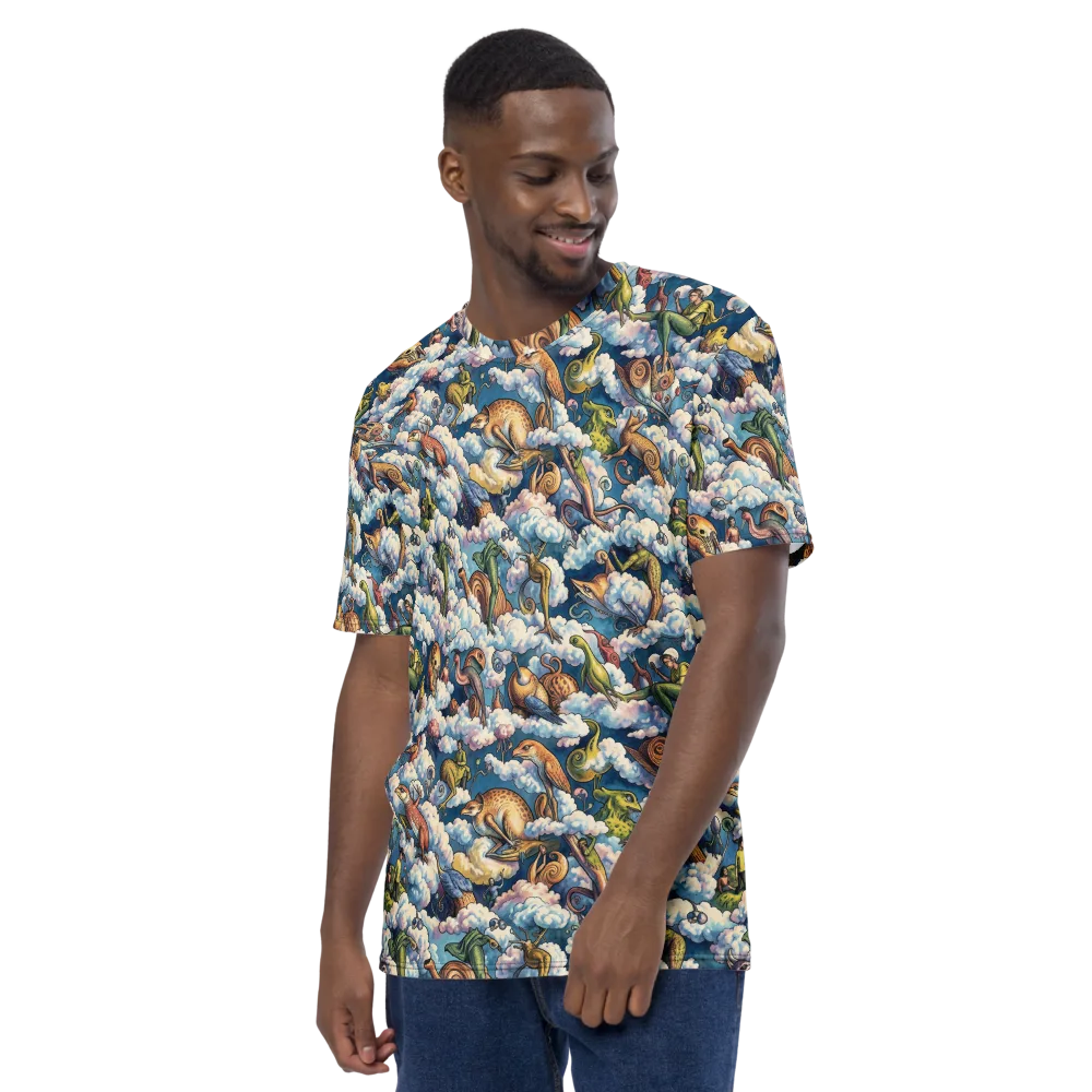 Cloud Menagerie on Men's Crew Neck T-Shirt — Left