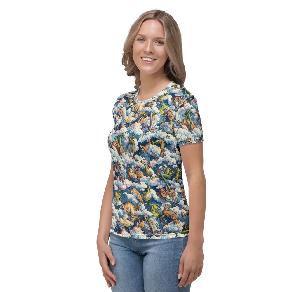 Cloud Menagerie on Women's Crew Neck T-Shirt — Left