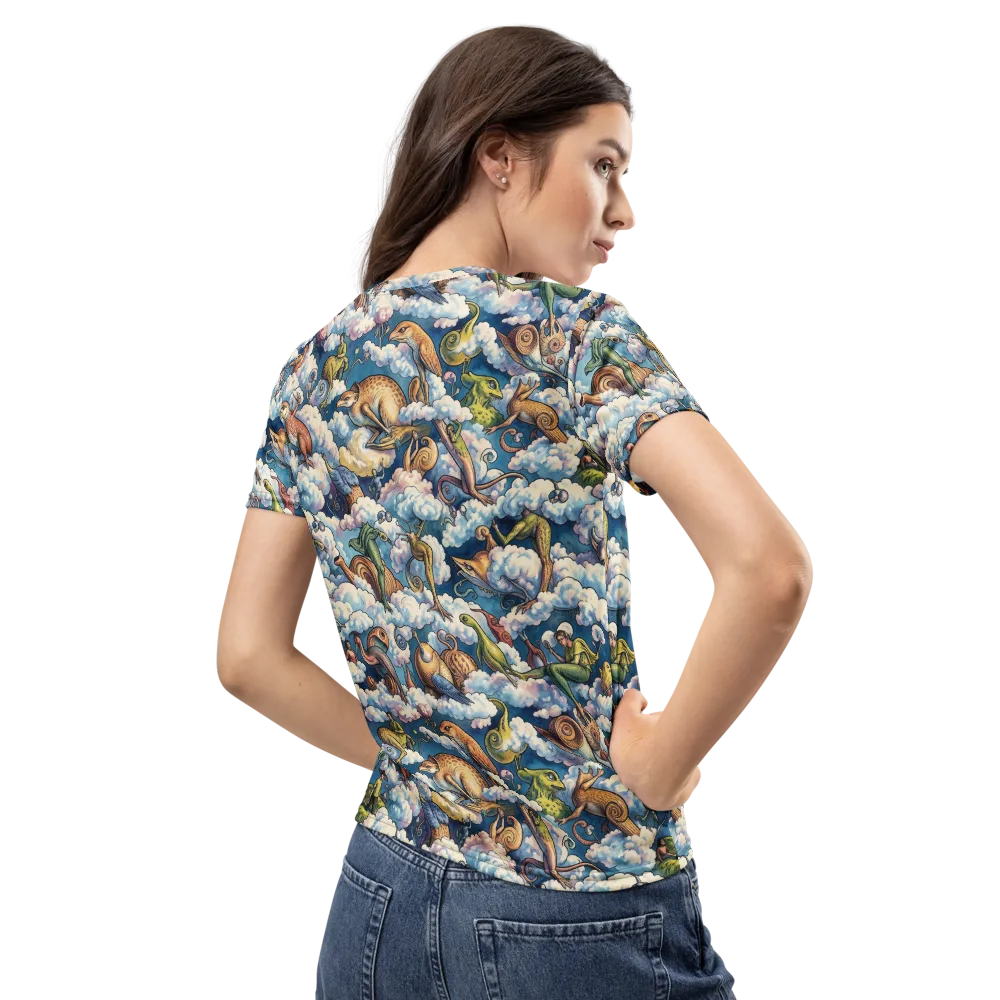 Cloud Menagerie on Women's Crew Neck T-Shirt — Back