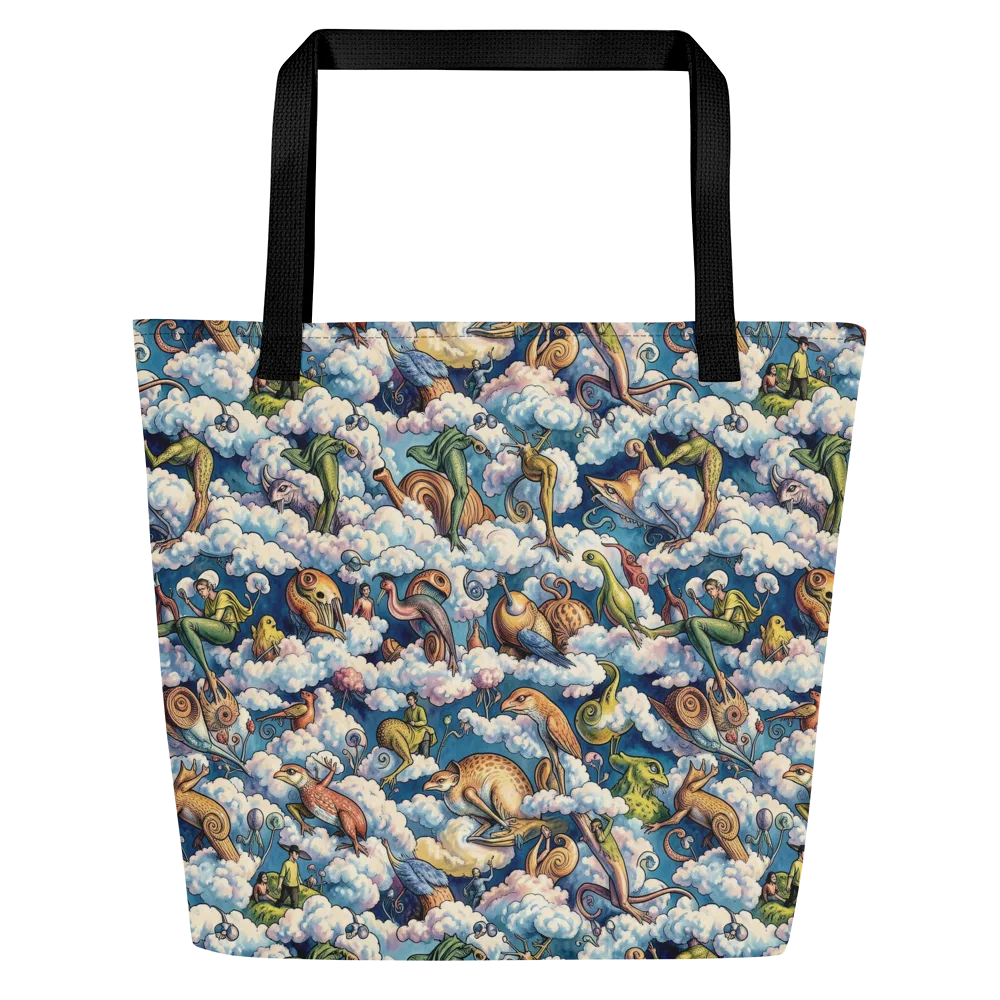 Cloud Menagerie on Large Tote Bag W/ Pocket — Front