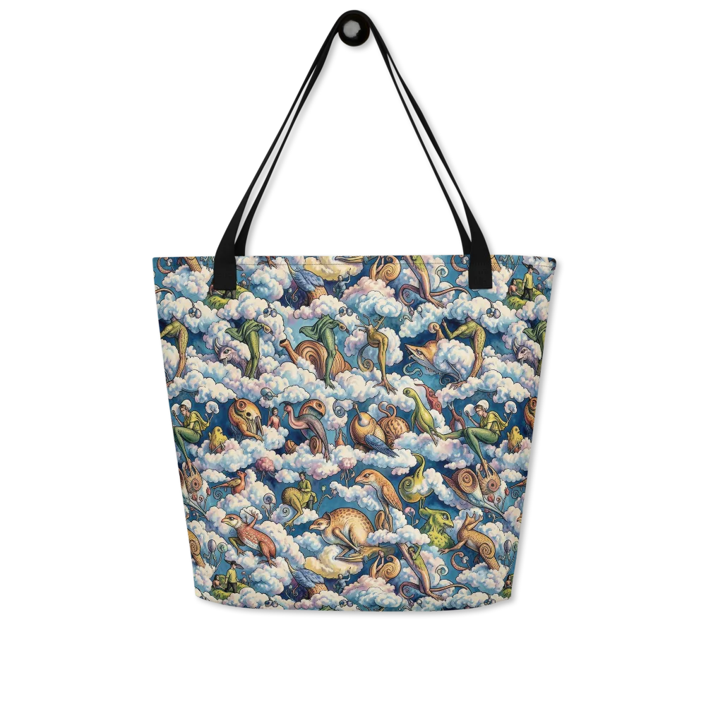 Cloud Menagerie on Large Tote Bag W/ Pocket — Front