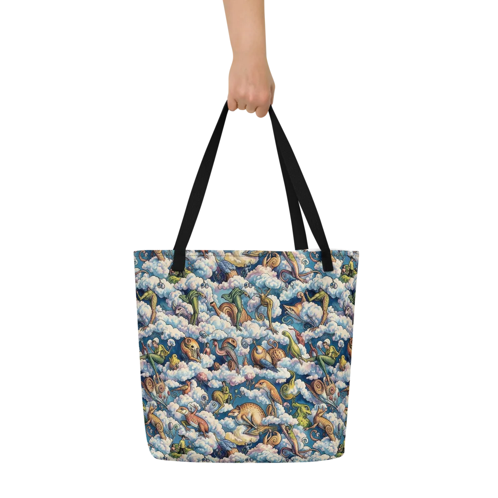 Cloud Menagerie on Large Tote Bag W/ Pocket — Front