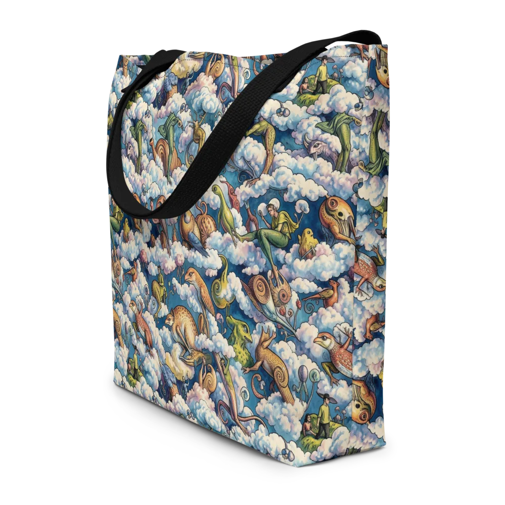 Cloud Menagerie on Large Tote Bag W/ Pocket — Front