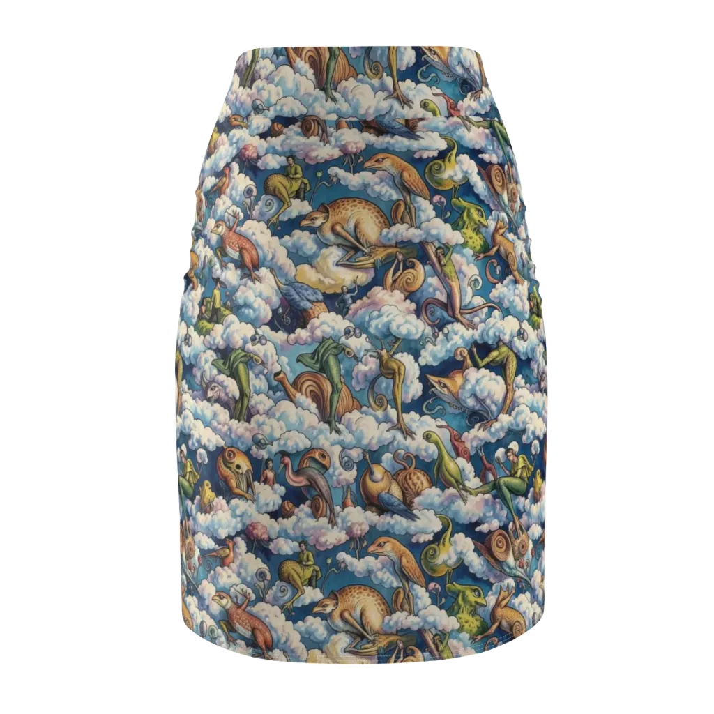 Cloud Menagerie on Pencil Skirt — Back
