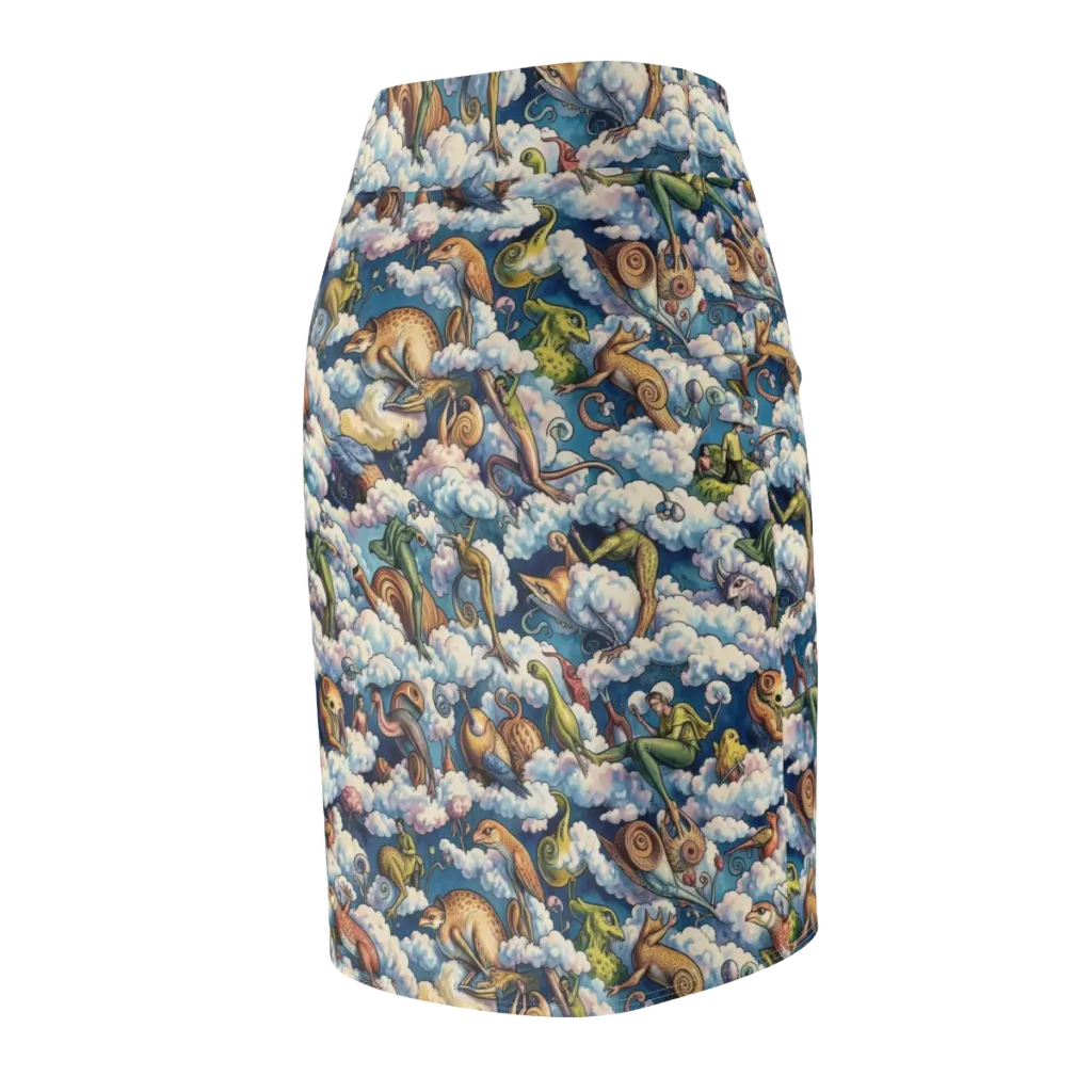 Cloud Menagerie on Pencil Skirt — Back Side