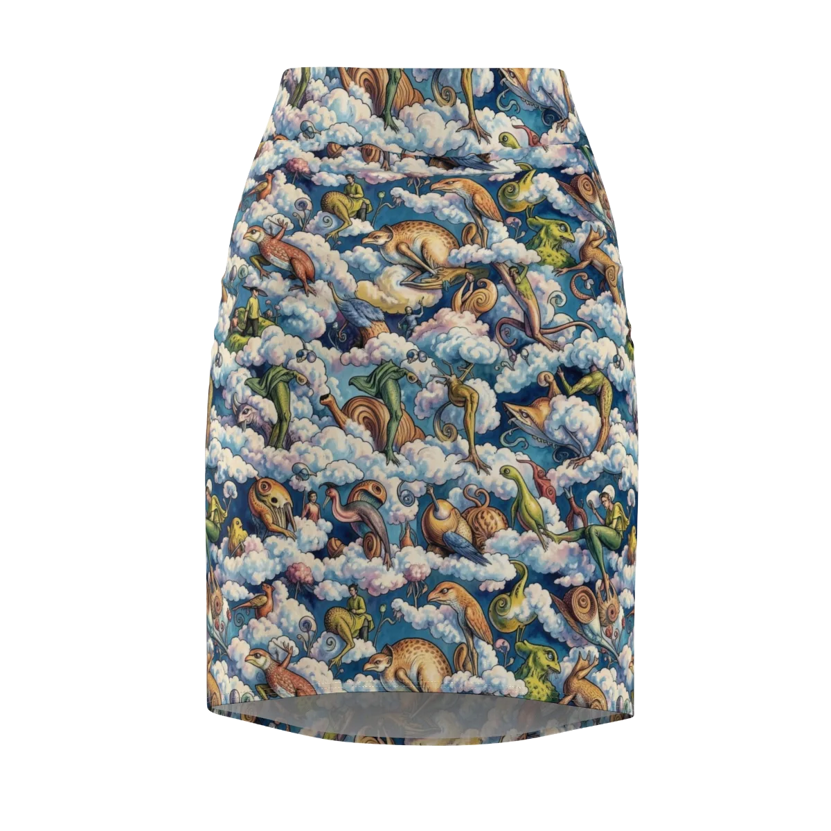 Cloud Menagerie on Pencil Skirt — Front