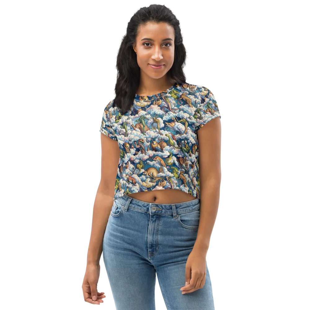 Cloud Menagerie on Crop Tee — Front