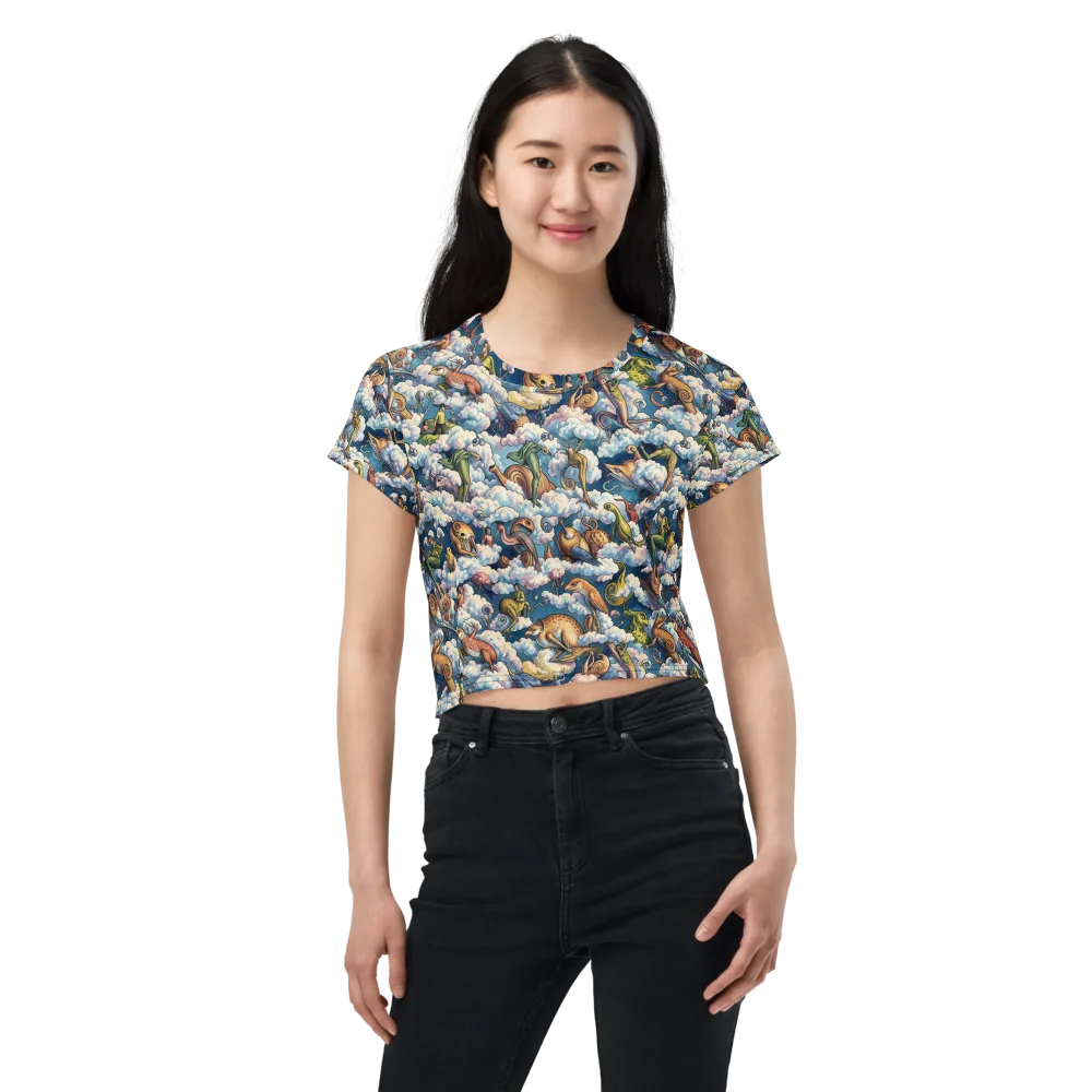 Cloud Menagerie on Crop Tee — Front