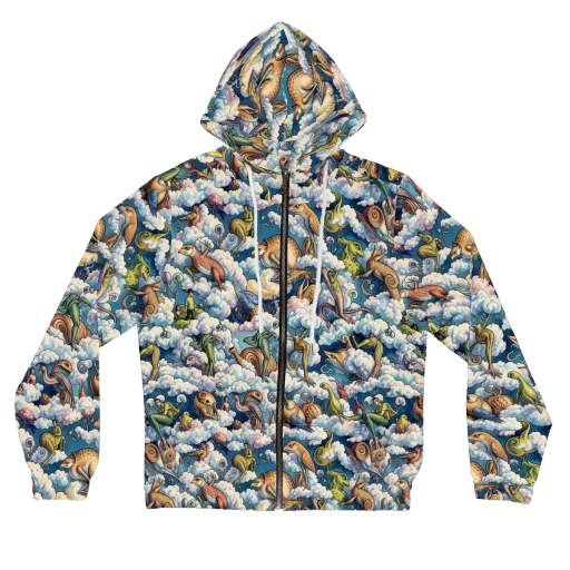 Cloud Menagerie on a Women's Full-Zip Hoodie
