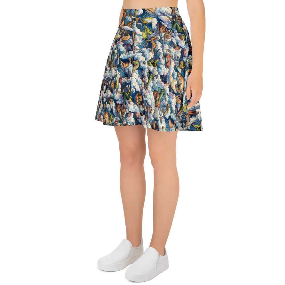 Cloud Menagerie on Skater Skirt — Left
