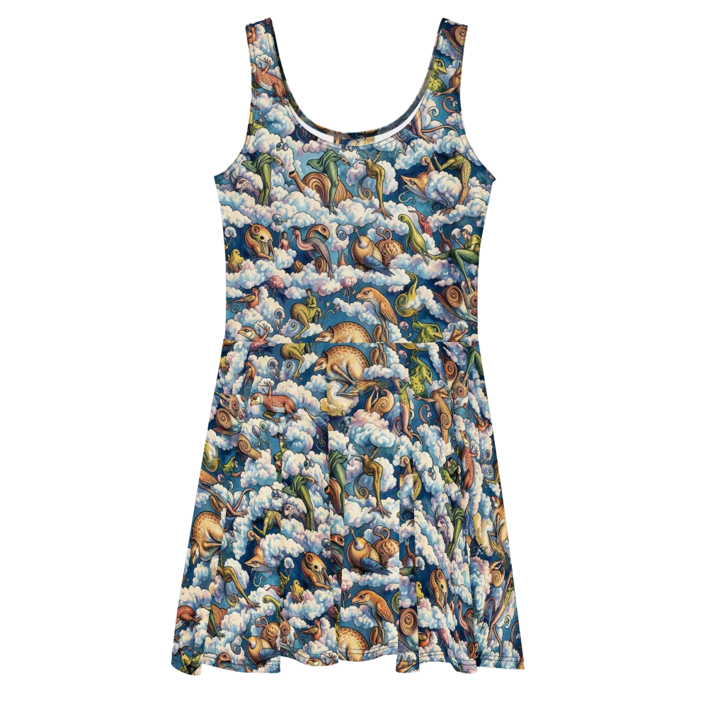Cloud Menagerie on Skater Dress — Front