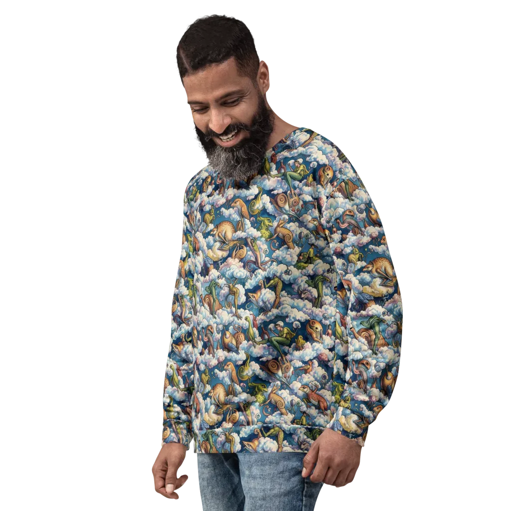 Cloud Menagerie on Sweatshirt — Left Front