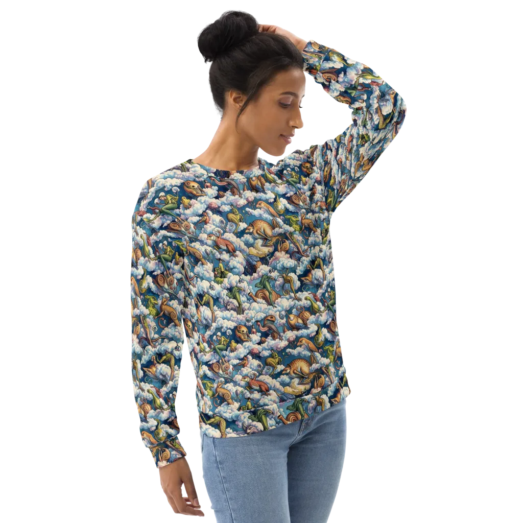 Cloud Menagerie on Sweatshirt — Right Front