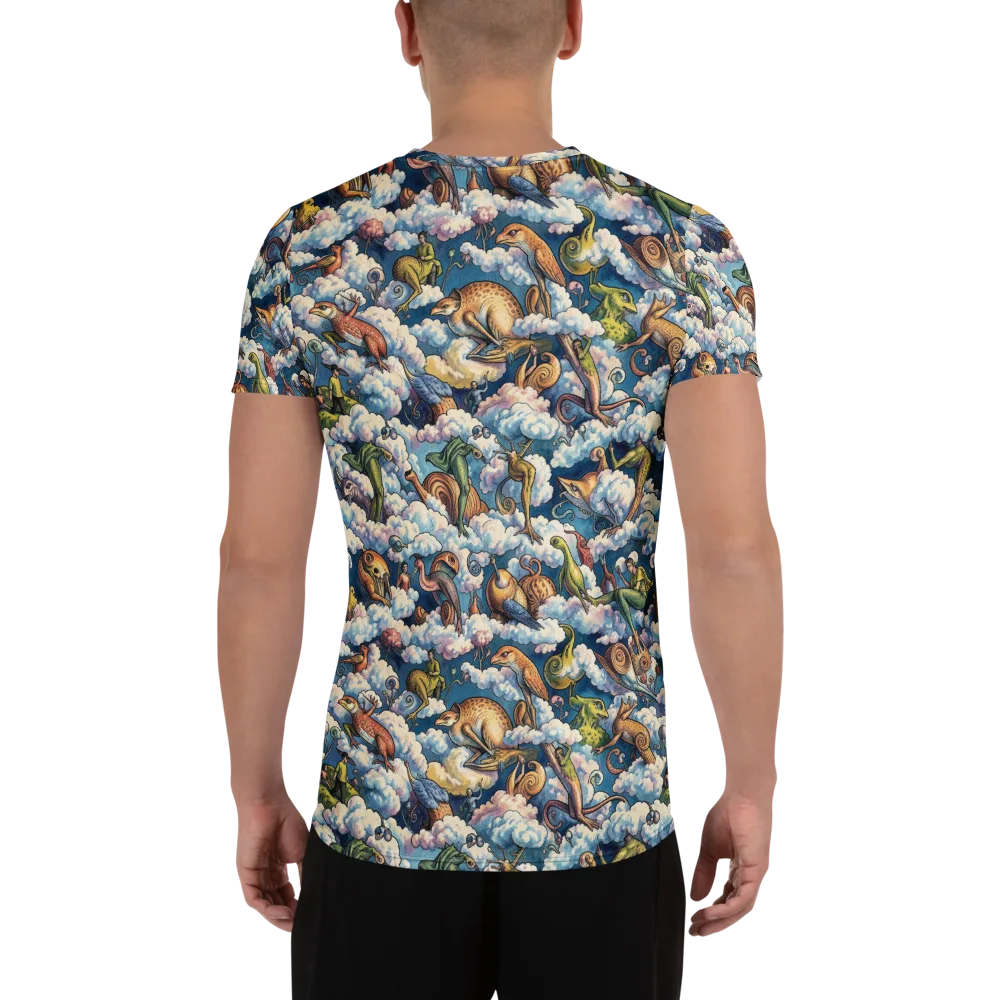 Cloud Menagerie on Men's Athletic T-Shirt — Back