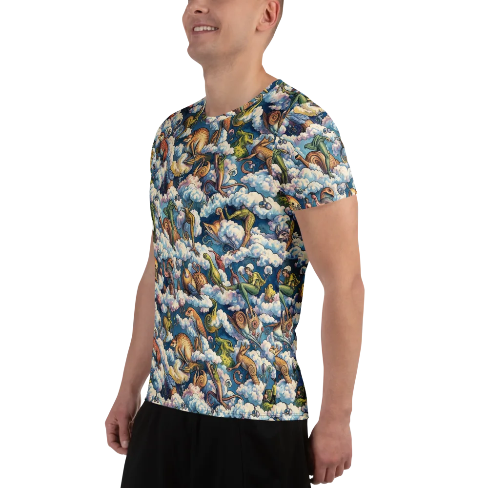 Cloud Menagerie on Men's Athletic T-Shirt — Left