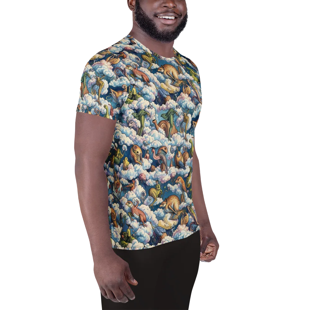 Cloud Menagerie on Men's Athletic T-Shirt — Right