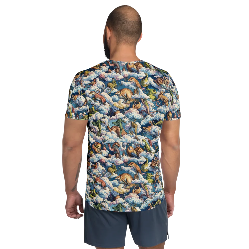 Cloud Menagerie on Men's Athletic T-Shirt — Back