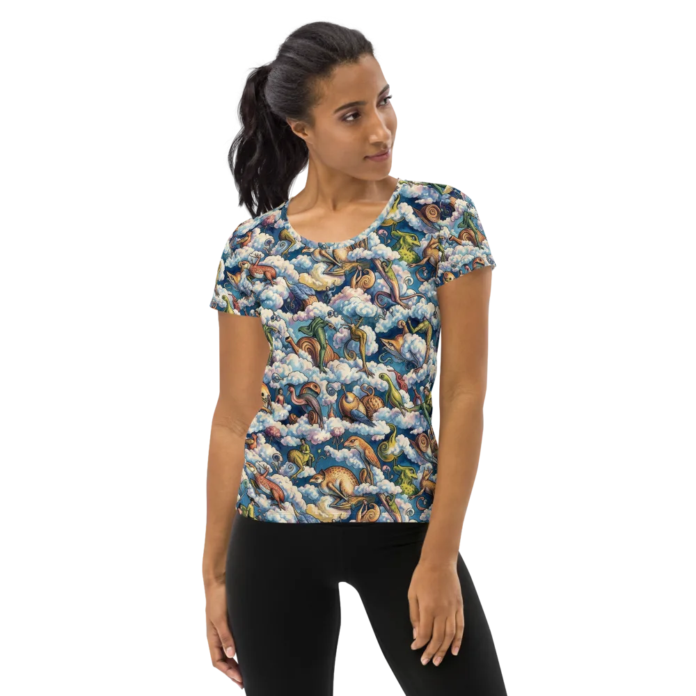 Cloud Menagerie on Women's Athletic T-Shirt — Front