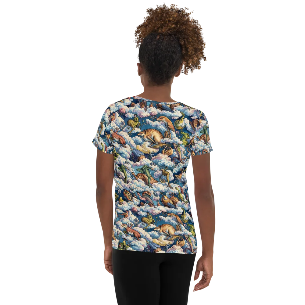 Cloud Menagerie on Women's Athletic T-Shirt — Back