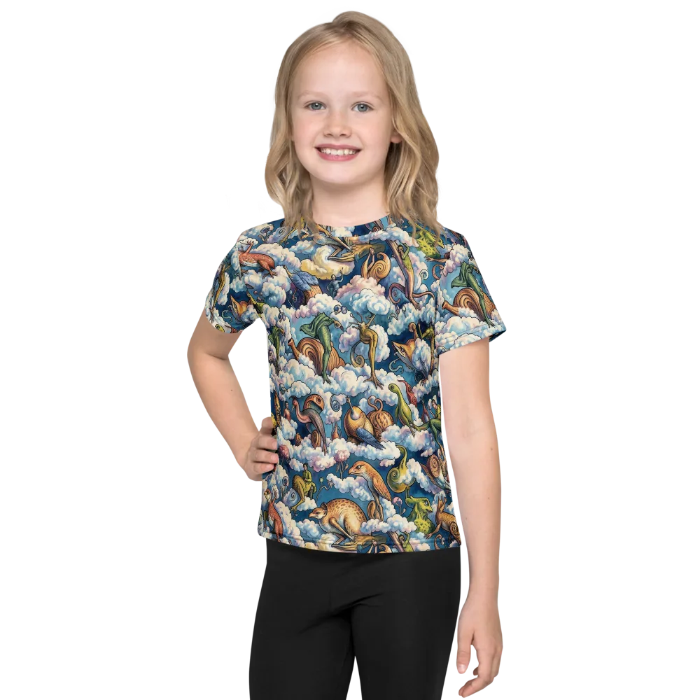 Cloud Menagerie on Kids Crew Neck T-Shirt — Front