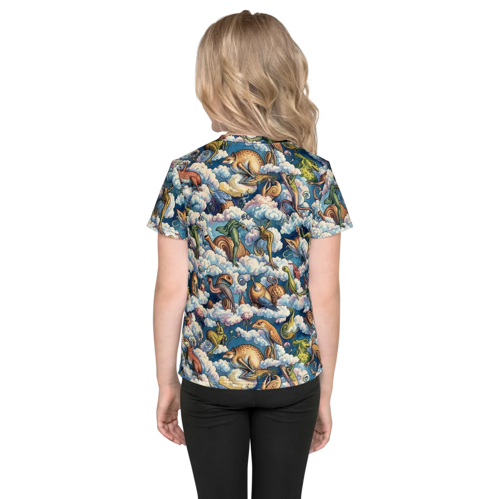 Cloud Menagerie on Kids Crew Neck T-Shirt — Back