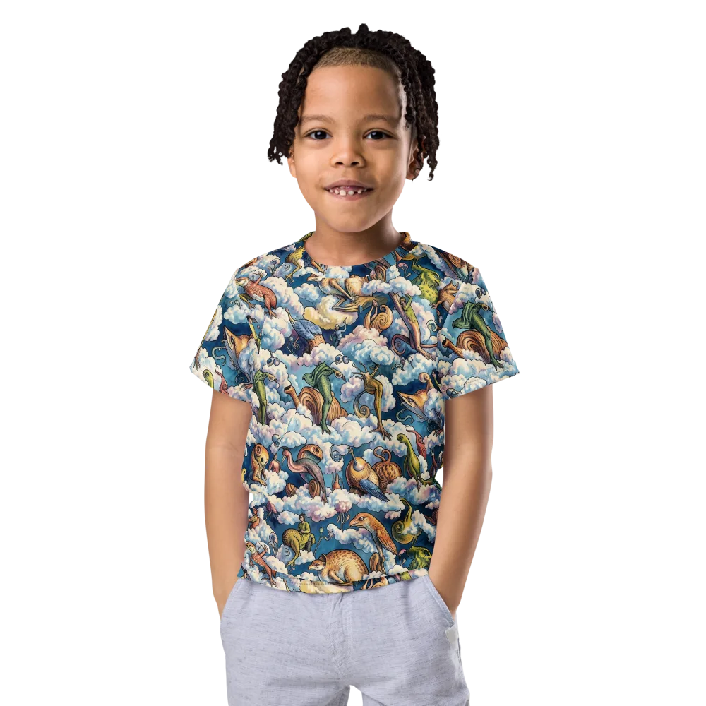 Cloud Menagerie on Kids Crew Neck T-Shirt — Front