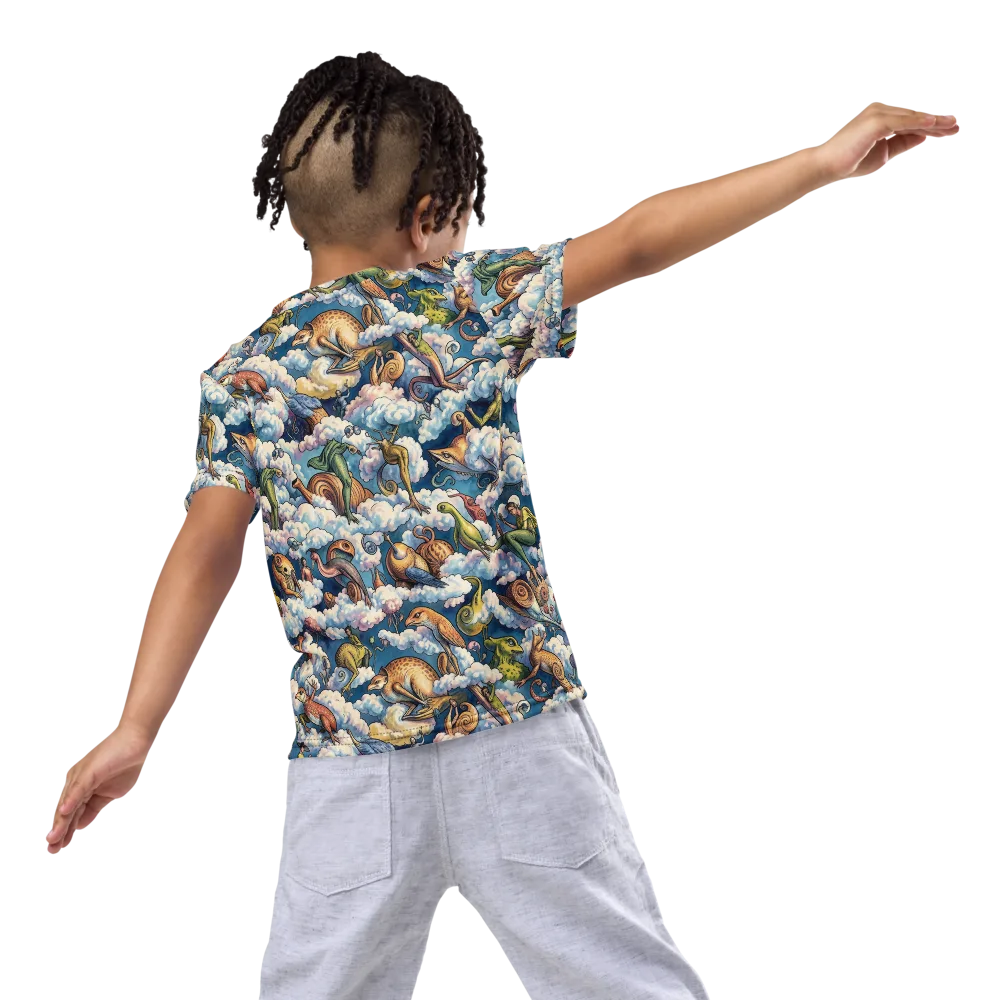 Cloud Menagerie on Kids Crew Neck T-Shirt — Back