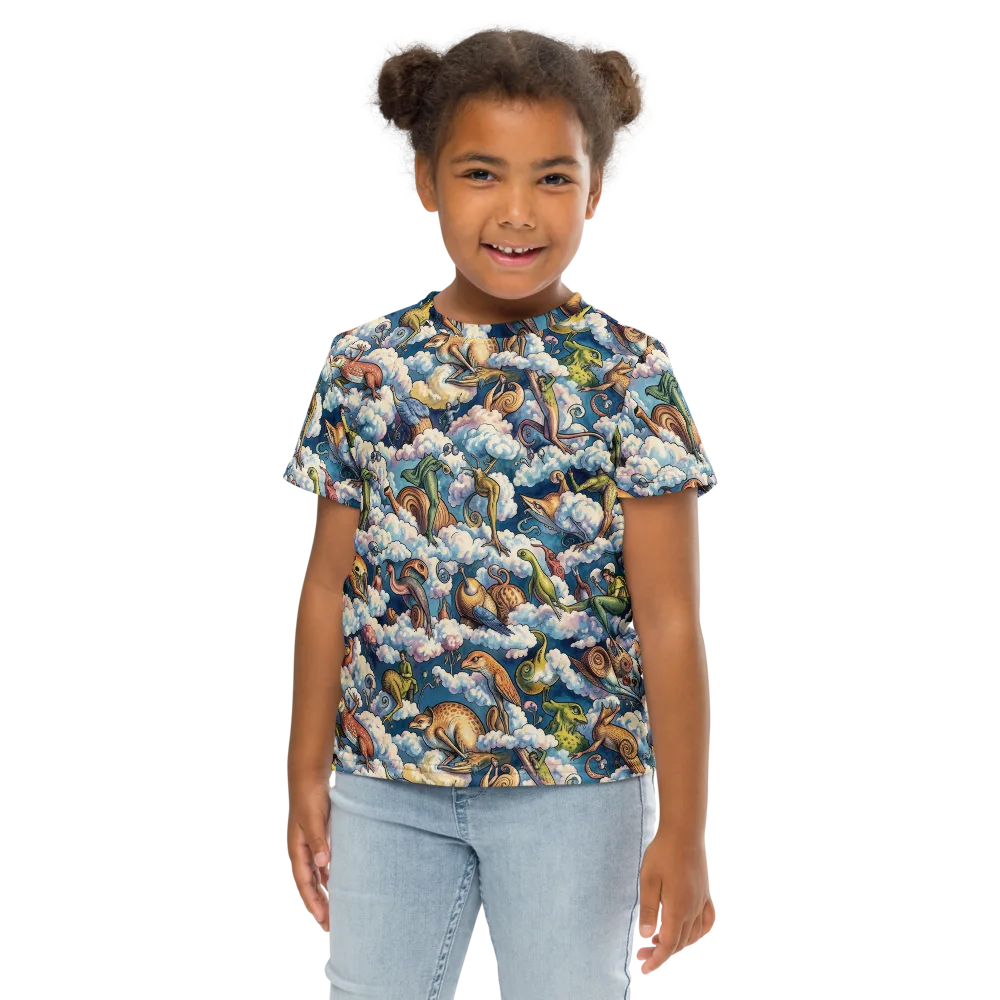 Cloud Menagerie on Kids Crew Neck T-Shirt — Front