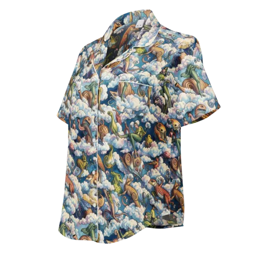 Cloud Menagerie on a Women's Short Sleeve Pajama Top