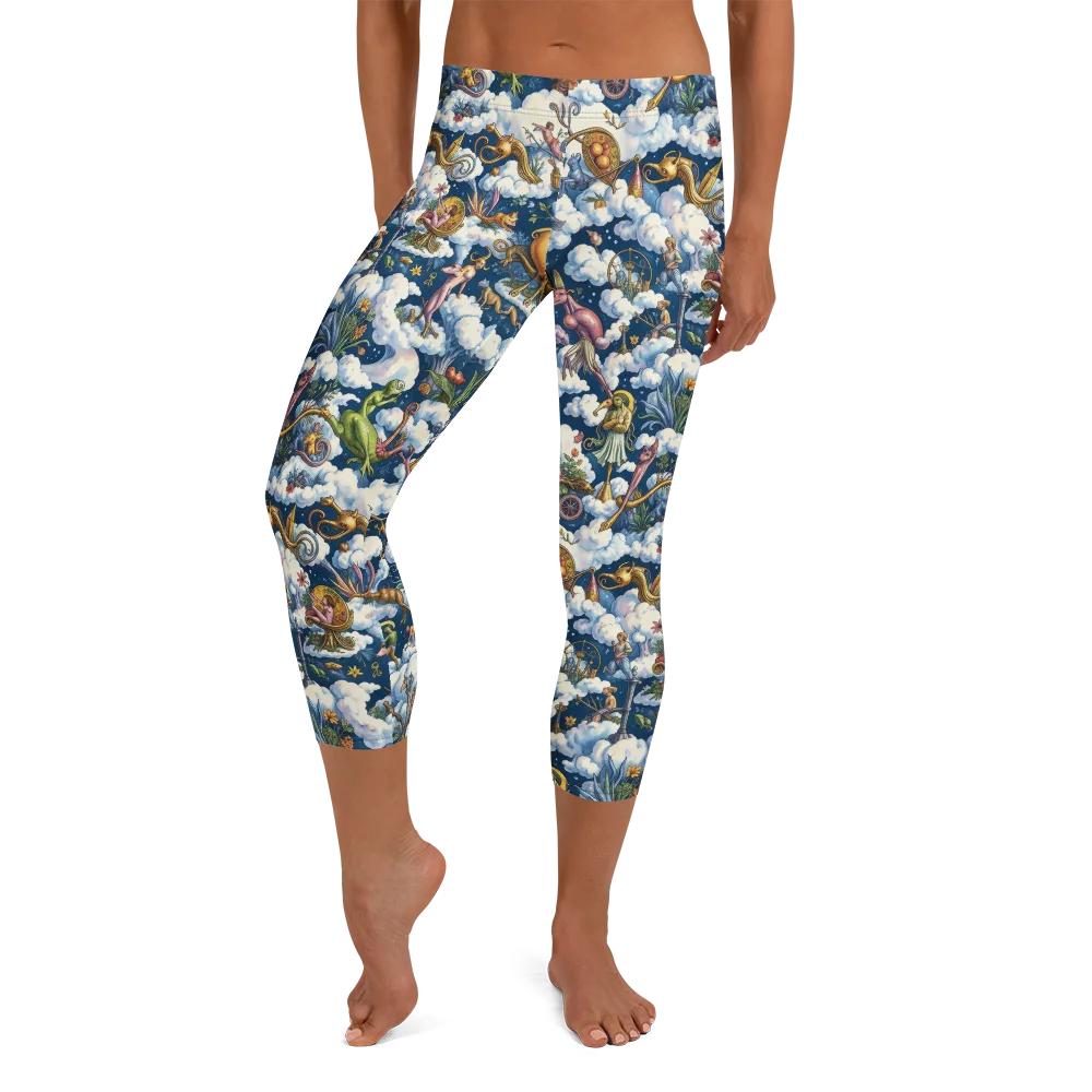 Cloud Carnival on Capri Leggings — Front