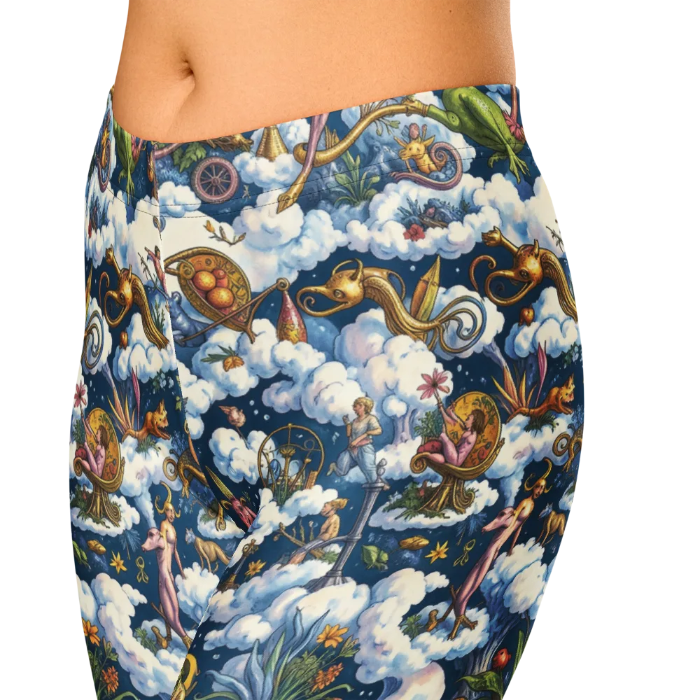 Cloud Carnival on Capri Leggings — Zoomed-in