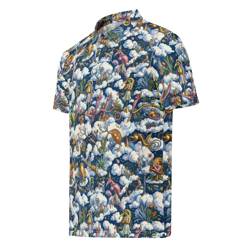 Cloud Carnival on Men's Slim Fit Polo Shirt — Left Front