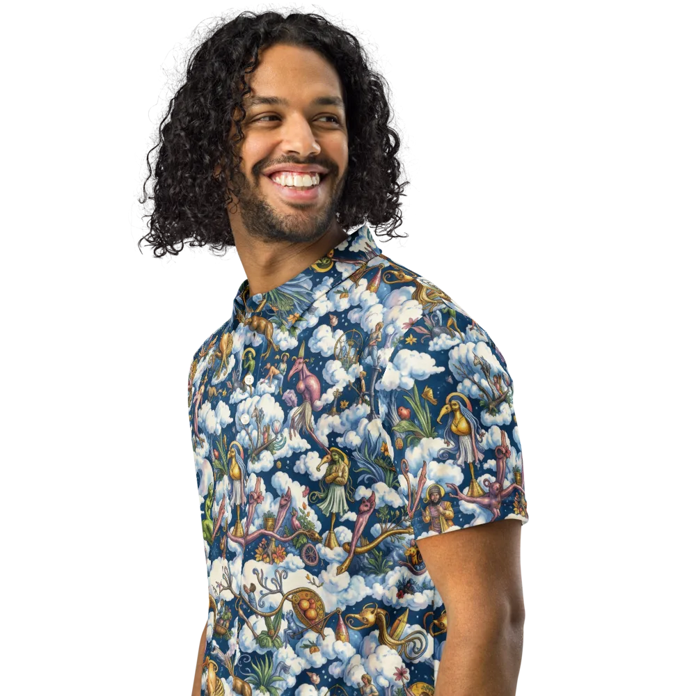 Cloud Carnival on Men's Slim Fit Polo Shirt — Left Front