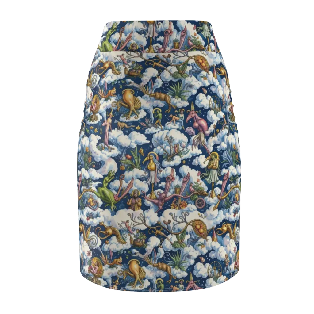 Cloud Carnival on Pencil Skirt — Back