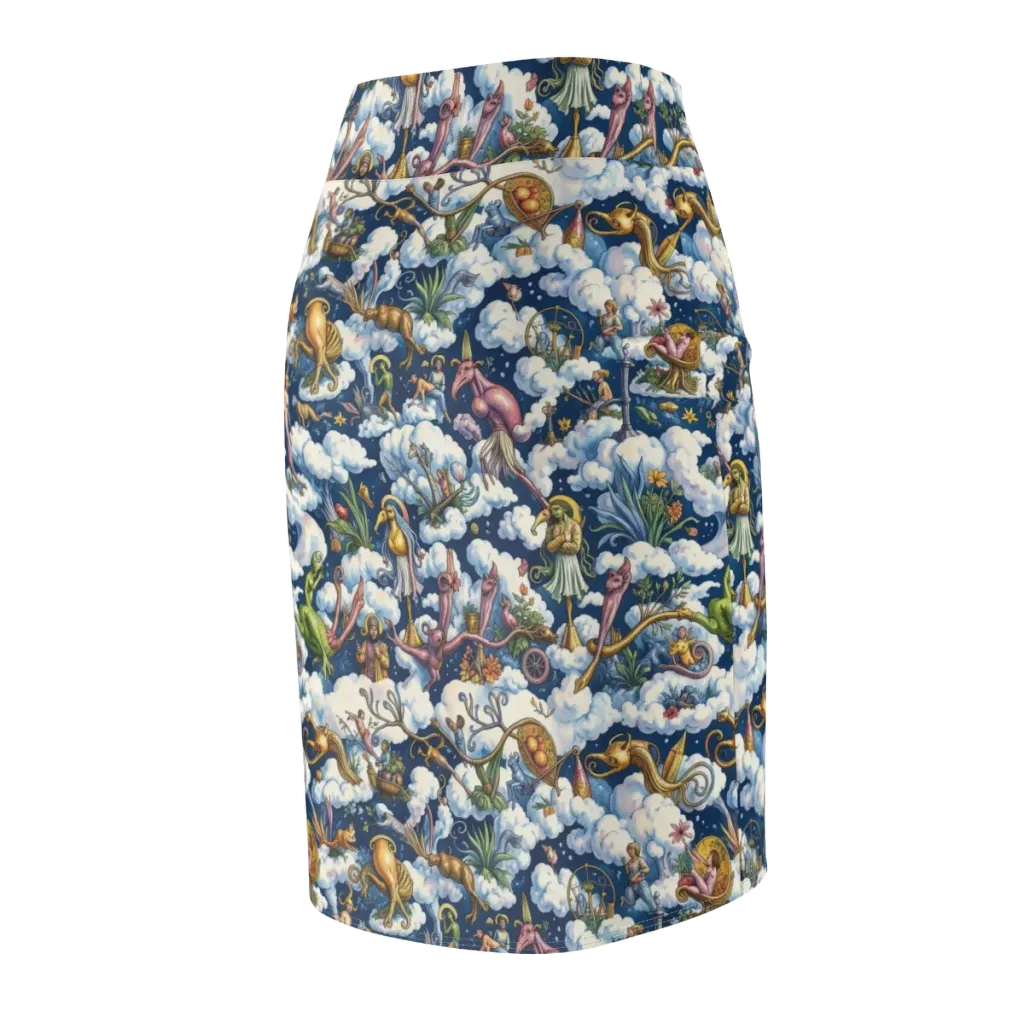 Cloud Carnival on Pencil Skirt — Back Side