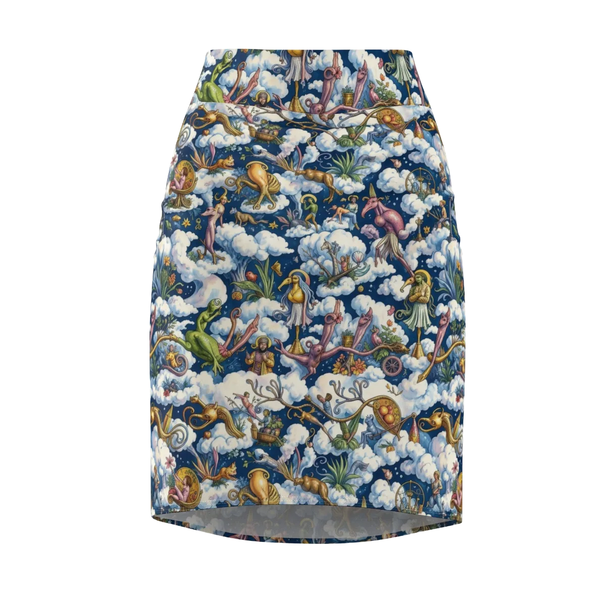 Cloud Carnival on Pencil Skirt — Front