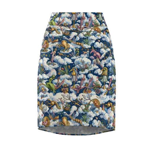 Cloud Carnival on a Pencil Skirt