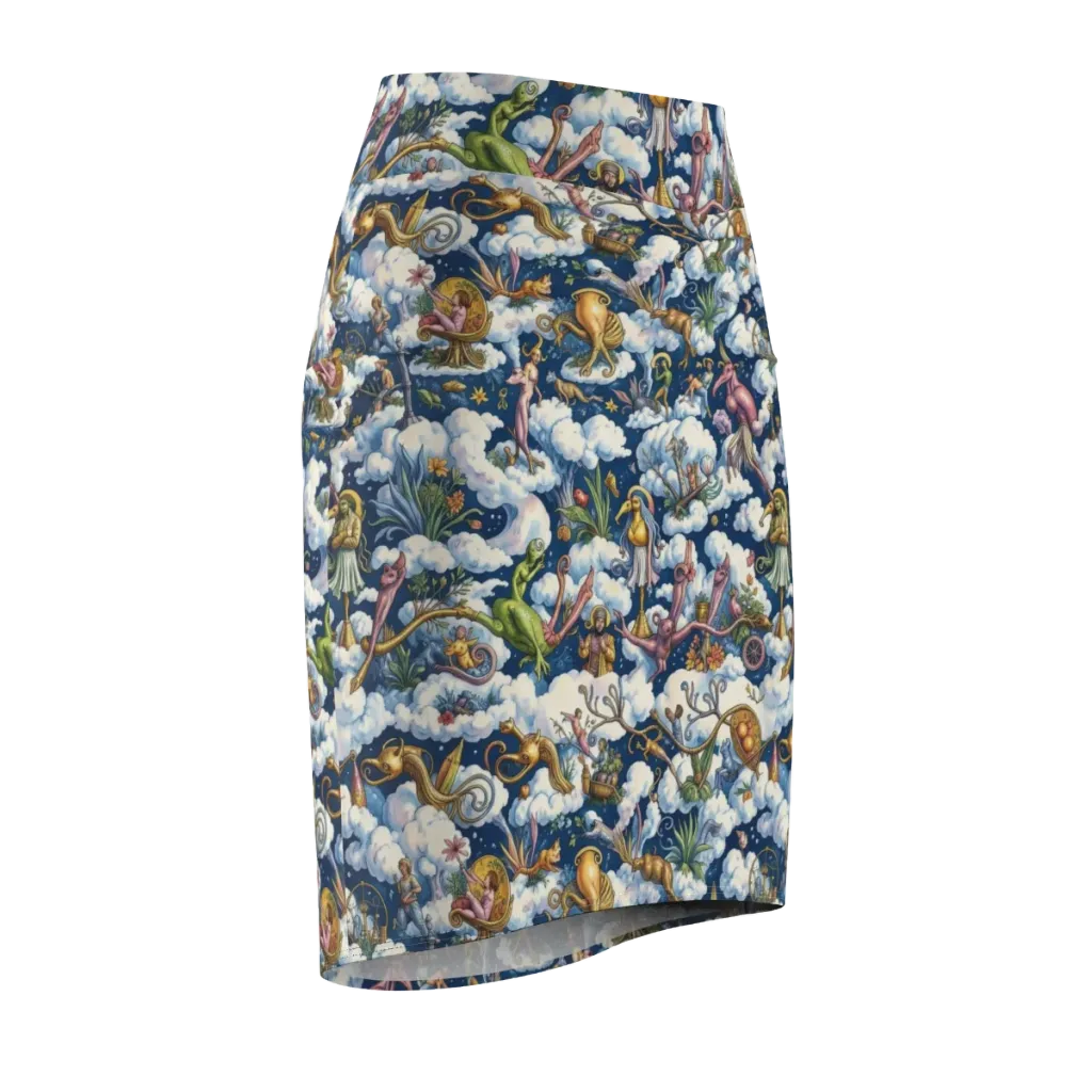 Cloud Carnival on Pencil Skirt — Front Side