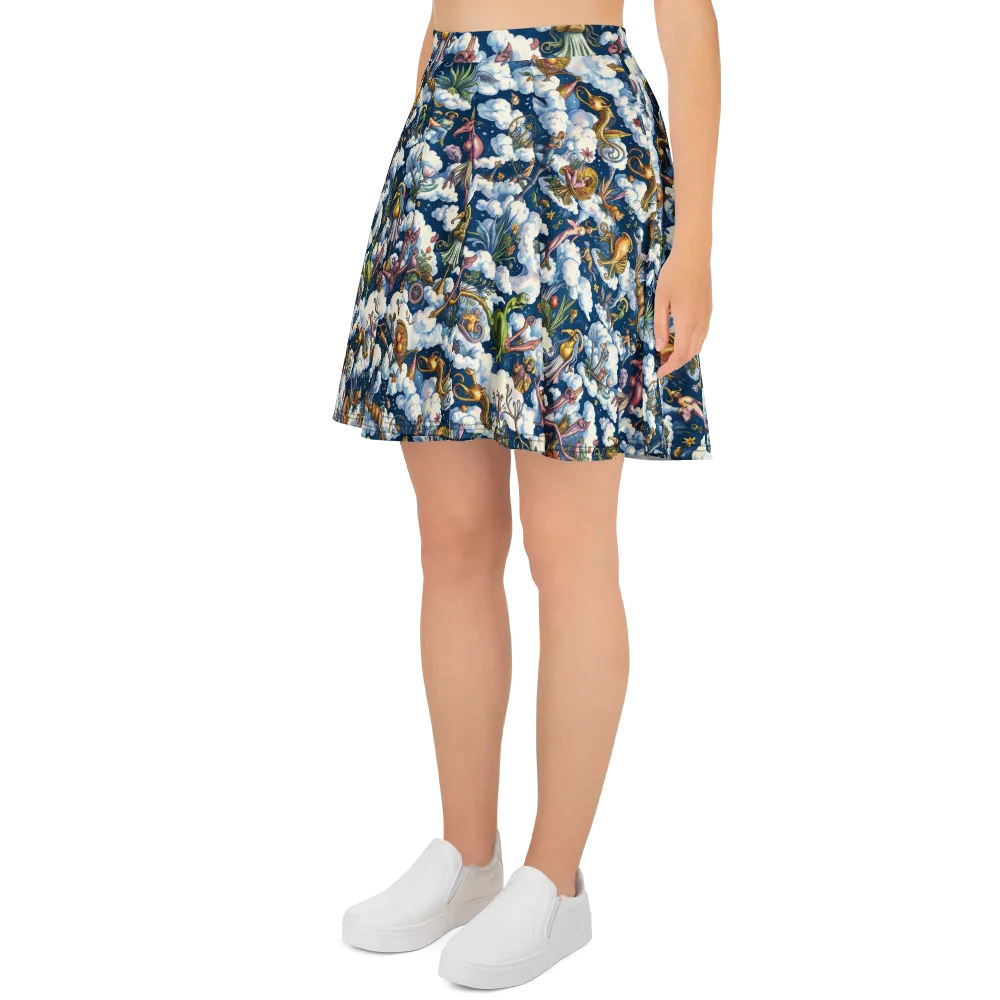 Cloud Carnival on Skater Skirt — Left