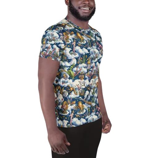 Cloud Carnival on a Men's Athletic T-Shirt