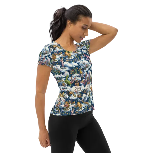 Cloud Carnival on a Women's Athletic T-Shirt