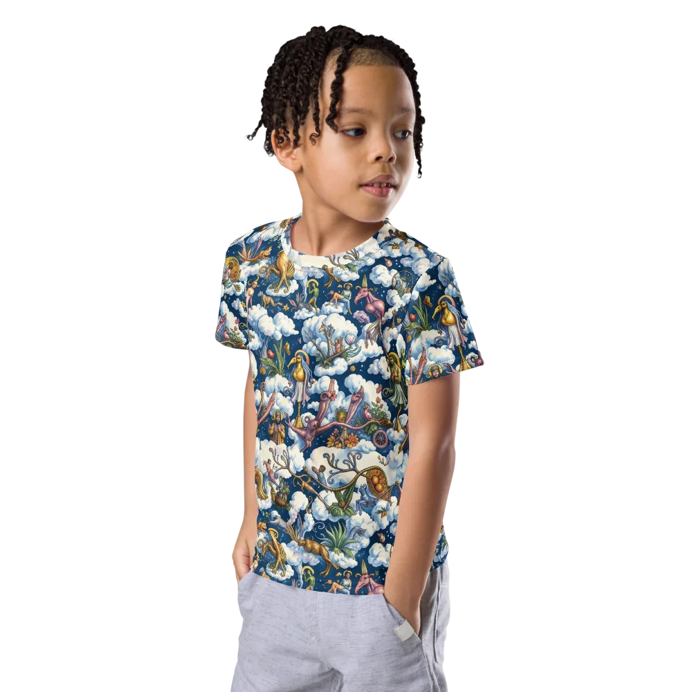 Cloud Carnival on Kids Crew Neck T-Shirt — Left Front