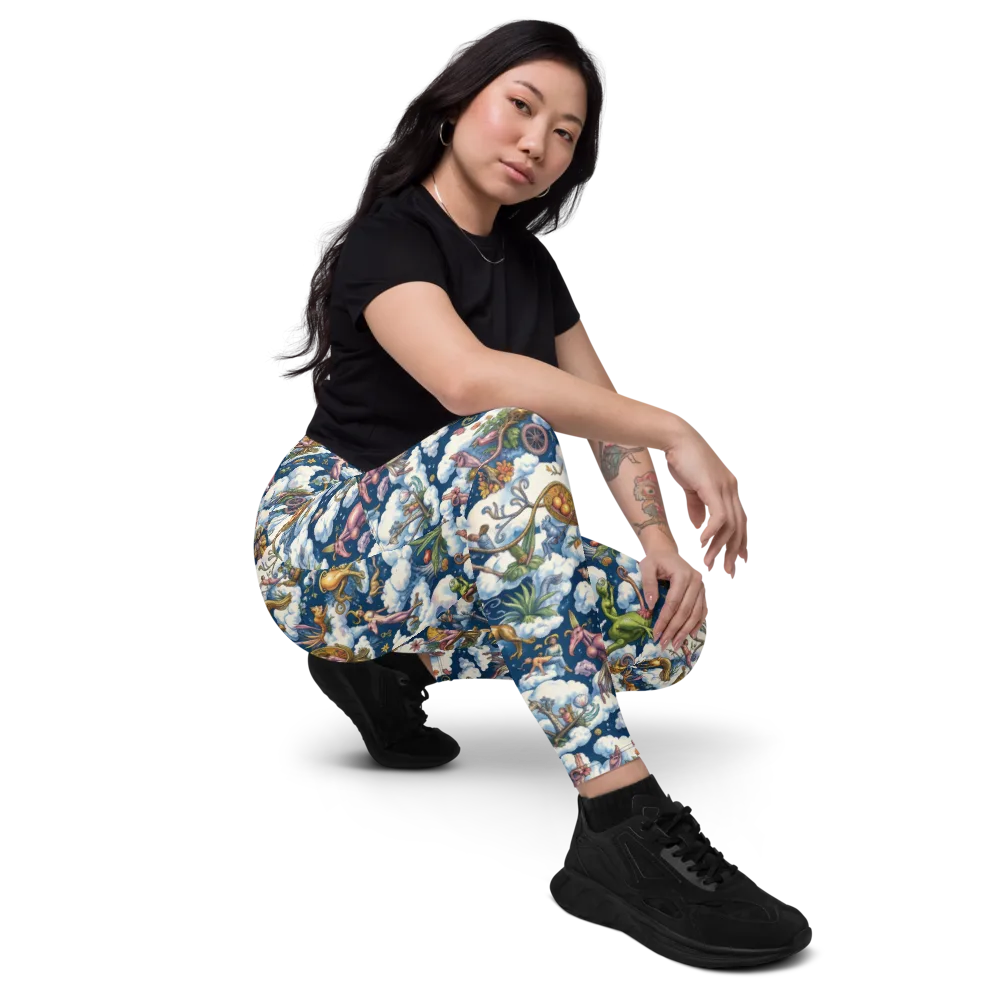 Cloud Carnival on Leggings with Pockets — Right Front