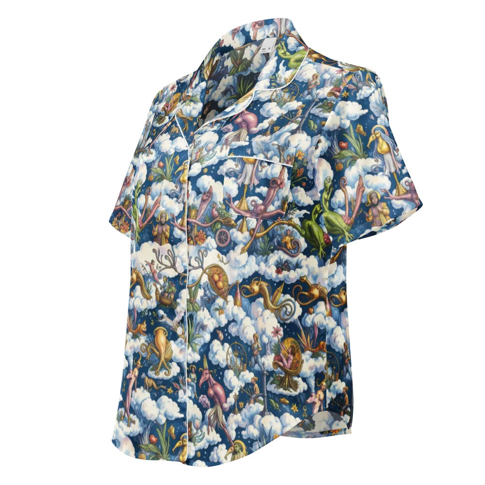 Cloud Carnival on Women's Short Sleeve Pajama Top — Left Front