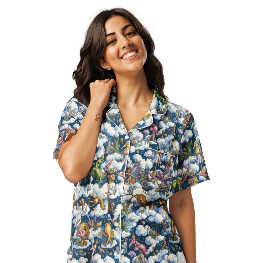 Cloud Carnival on Women's Short Sleeve Pajama Top — Front