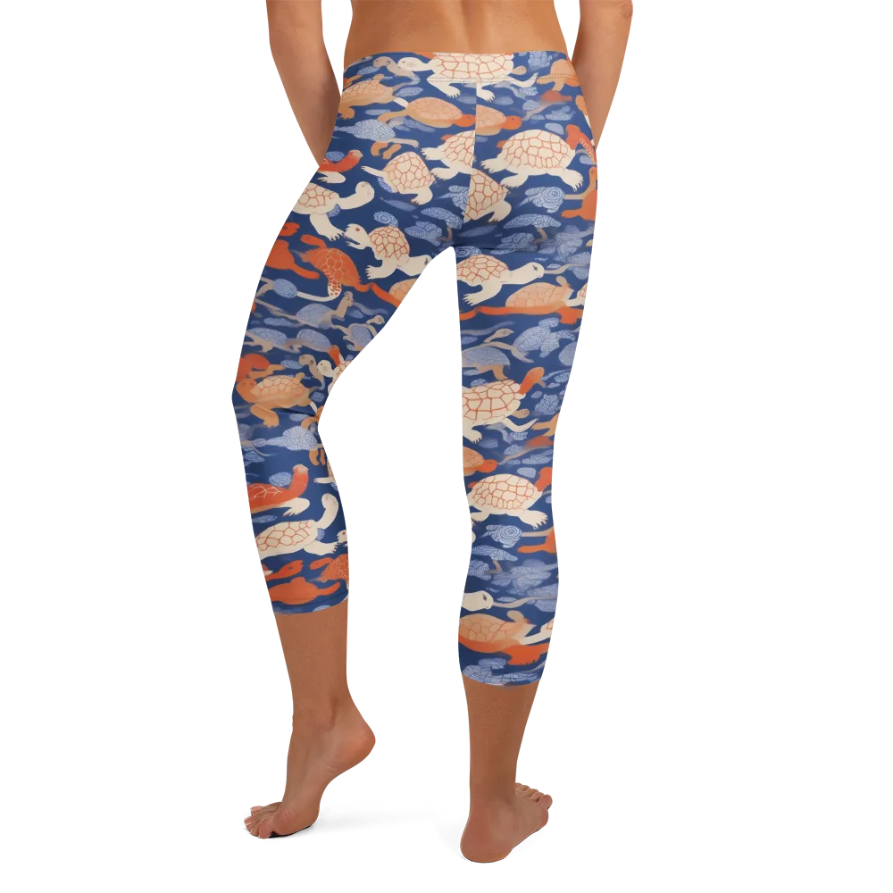 Terrapin Current on Capri Leggings — Back